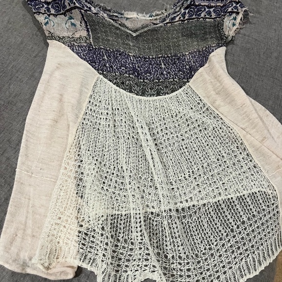 FREE PEOPLE, Summer Mesh Top Or Beach Cover, Off White, Loose Fitting, Size S - Picture 9 of 9